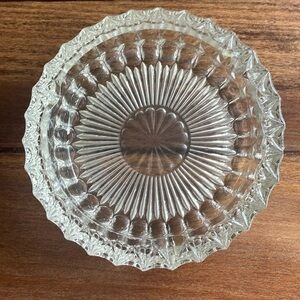 Vintage Heavy Clear Cut Glass Cigar/Cigarette Ashtray
